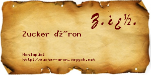 Zucker Áron névjegykártya